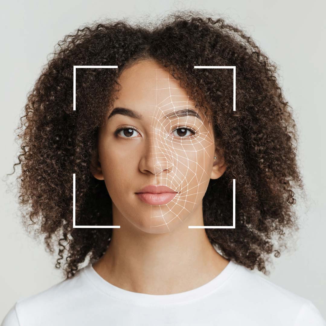 Exemplo de posicionamento da face